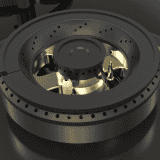 Kaff Built in Glass Automatic Hob |  3 Burners |  Full Brass Burners | Black | ASF 783