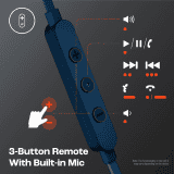 JBL Tune 310C Wired Hi Res In Ear Earphones | 3 Button EQ | Blue | JBLT310CBLU