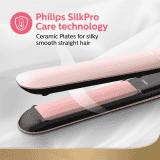 Philips Hair Straightener | Kerashine Ceramic Plates with Silkprotect Technology | Pink | BHS378/10