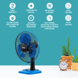 Usha Maxx Air High Speed Table Fan | 400 mm | Blue & Black