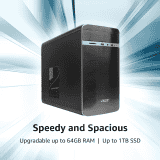 Acer Aspire Desktop | Intel H610 Core i3-12100 | 8 GB | 512 GB SSD | Intel UHD Graphics | Black | UD.33CSI.002