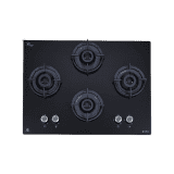 Elica FLEXI 470 LOTUS IND HD BRASS Glass Automatic Hob | 4 Burners | Black
