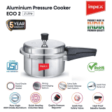 IMPEX ECO 2 Induction Bottom Pressure Cooker | 2 L | Silver