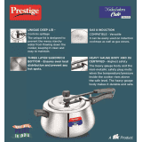 Prestige Nakshatra Inner Lid Induction Bottom Pressure Cooker |  5 L | Stainless Steel | Silver | 20149