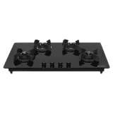 Faber Ultima Plus AI Toughened Glass Automatic Electric Hob | 4 Burner | Premium Quality Knob | Black | HT904 CRS BR CI
