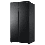 Haier Frost Free Side by Side Refrigerator | 598 L | 3 Star | Black Glass | HRT-683KGU1