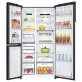 Haier Frost Free Side by Side Refrigerator | 598 L | 3 Star | Black Glass | HRT-683KGU1