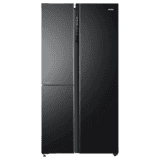 Haier Frost Free Side by Side Refrigerator | 598 L | 3 Star | Black Glass | HRT-683KGU1