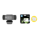 HP w200 Digital Webcam | Plug and Play Setup | Black