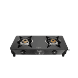 Preethi Blu Flame Zeal Plus Glass Manual Gas Stove |  2 Burner | Black | GTS408