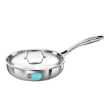 Hawkins Pro Triply Stainless Steel Fry Pan | 22 cm with Lid | Silver