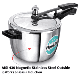 Hawkins Triply Stainless Steel Pressure Cooker | Inner Lid | 4.5 L | Silver