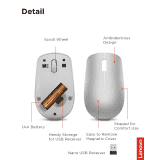 Lenovo 530 Wireless Mouse | 2.4 GHz Wireless | 1200 DPI | Grey