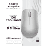 Lenovo 530 Wireless Mouse | 2.4 GHz Wireless | 1200 DPI | Grey