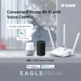 D Link R04 N300 Eagle Pro AI Router | Advance Parental Control with Voice Control Assistant | White