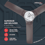 Havells Stealth Prime Bldc Motor Ceiling Fan | 1200Mm | 5 Stars | With Rf Remote | Marbel Dusk