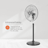 Orient Electric Tornado II Pedestal Fan | 450 mm | 3 Blade | Black