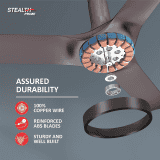 Havells Stealth Prime Bldc Motor Ceiling Fan | 1200Mm | 5 Stars | With Rf Remote | Marbel Dusk