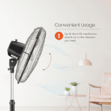 Orient Electric Tornado II Pedestal Fan | 450 mm | 3 Blade | Black