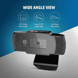 HP w200 Digital Webcam | Plug and Play Setup | Black
