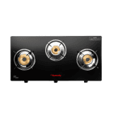 Butterfly Radiant Glass Top Gas Stove | 3 Burner | Black