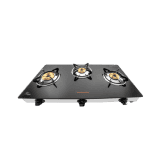 Butterfly Radiant Glass Top Gas Stove | 3 Burner | Black