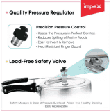 Impex Instar IB5 Inner Lid Induction Bottom Pressure Cooker | Aluminium | 5 L | Silver