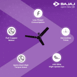 Bajaj Edge HS Neo Deco Ceiling Fan | 1200 mm | 3 Blade | Choco Brown | 251401