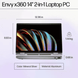 HP Envy Thin and Light Laptop | AMD Ryzen 5 Hexa Core 8640HS |  16 GB | 512 GB SSD | Silver | 14-FA0038AU