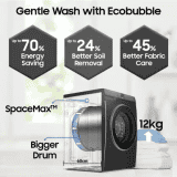 Samsung Fully Automatic Front Load Washing Machine | 12 kg | Navy | WW12DB8B54GSTL