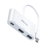 Portronics C Konnect | USB 3.0 | USB C PD Charge | HDMI Port | Type C Plug | White | POR 1041