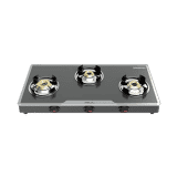 Bajaj 3BJGP7 Glass Top Gas Stove | Wind Shield Pan Support | 3 Burner | Black
