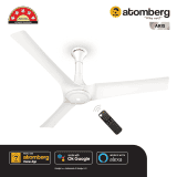 Atomberg Aris Ceiling Fan | 1200mm | 3 Blade with Remote Control | Marble White | FG0358