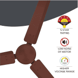 Polycab Airika BLDC Ceiling Fan | 3 Blade | 1200 mm | Luster Brown