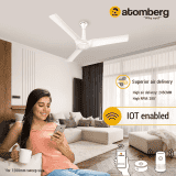 Atomberg Aris Ceiling Fan | 1200mm | 3 Blade with Remote Control | Marble White | FG0358