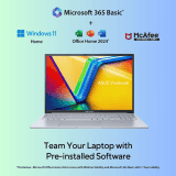 Asus Vivobook 16X Laptop | Intel Core i5-12500H Processor | 16GB | 512GB | 4 GB GeForce RTX 2050 | Cool Silver | K3605ZF-RP458WS