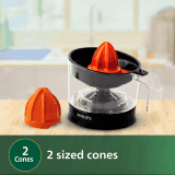 Philips Citrus Press Juicer | 25 W | Transparent & Black