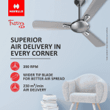 Havells Festiva Energy Saving Ceiling Fan | 1200 mm | 3 Blade | Mist