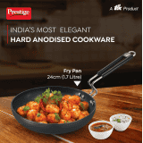 Prestige Aluminium Hard Anodised Fry Pan | 240 mm | Black | 30602