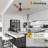 atomberg Renesa+ BLDC Ceiling Fan | 900 mm | Remote Control & LED Indicators | Golden Oakwood