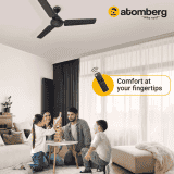 Atomberg Efficio Ceiling Fan | 1200 mm | 5 Star | BLDC Ceiling Fan with Remote Control | 3 Blade | Midnight Black