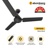 Atomberg Efficio Ceiling Fan | 1200 mm | 5 Star | BLDC Ceiling Fan with Remote Control | 3 Blade | Midnight Black