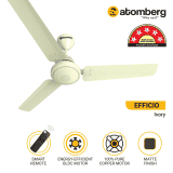 Atomberg Efficio Ceiling Fan | 1200 mm | 5 Star | BLDC Ceiling Fan with Remote Control | 3 Blade | Ivory
