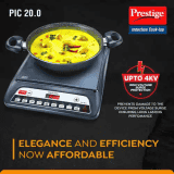Prestige PIC 20.0 Induction Cooktop with Push Buttons | 1600 W | Black