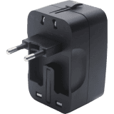 Lapcare Global Trotter 2Pin Travel Adaptor Plug | USB & Type-C Ports | Black | LIA-003