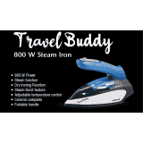 Havells Plastic Travel Buddy Steam Iron | 800 W | Blue & Grey