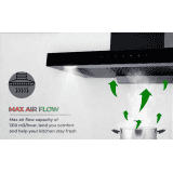 Elica  FL 900 SPT HAC MS NERO Auto Clean Wall Mounted Chimney | Black