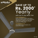 Bajaj Classico Sleek Plus Ceiling Fans | 1200mm | BLDC |  Coal Grey
