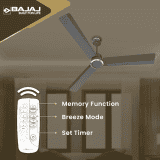 Bajaj Classico Sleek Plus Ceiling Fans | 1200mm | BLDC |  Coal Grey