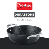 Prestige Durastone Hard Anodised 6 Layer Non Stick Kadai with Glass Lid | Black
